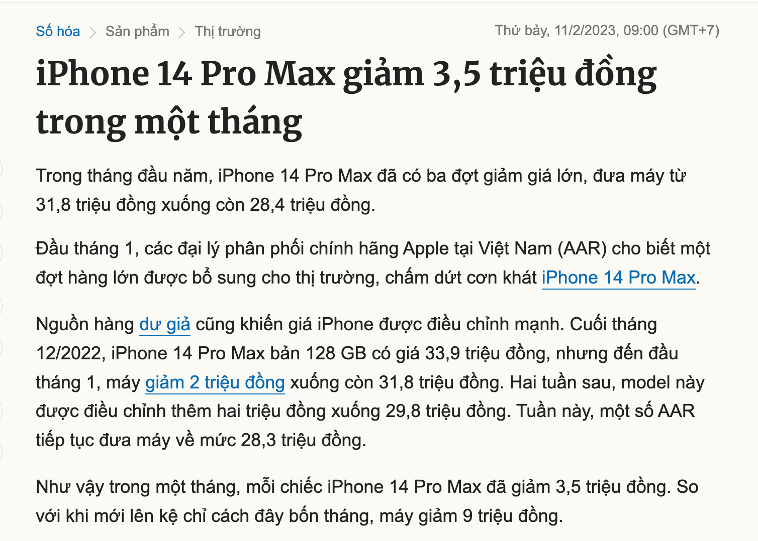 iPhone 14 biến động giảm giá mạnh liên tục theo ngày sau khoảng 4 tháng ra mắt